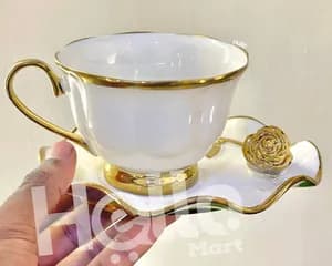 Gold Trim Milk and Tea Cups