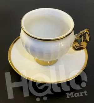 6-Piece White Gold Coffee Cup Set