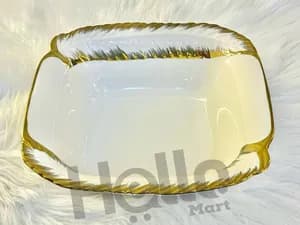 Elegant Gold Rim Serving Bowl