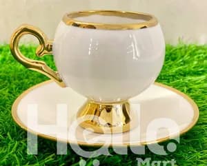 White Gold Coffee Cup Set