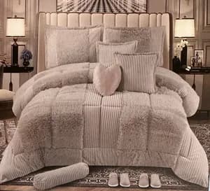 12-Piece Fur Comforter Set