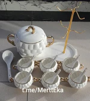 Soup and Porridge Ceramic Bowl with Metal Stand