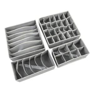 4pcs Foldable Organizers Grey