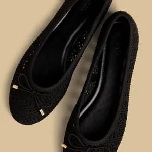 MAX Bow Accent Slip-On Ballerina Shoes