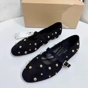Zara studded ballerina shoe 38
