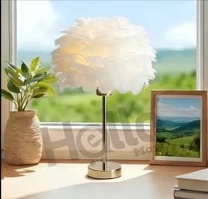 Feather Side Table Lamp