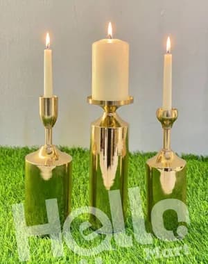 Elegant Golden Candle Holder Set