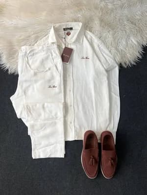 Polo Linen Men's Shirt Set