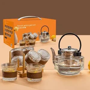 7-Piece Heat-Resistant Glass Tea Set