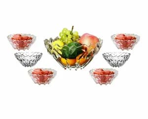 7 Piece Glass Ice Cream Fruit Bowl Set