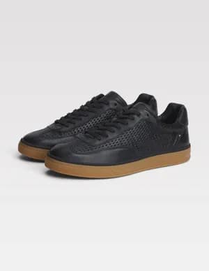 Tommy Hilfiger Black Leather Sneakers