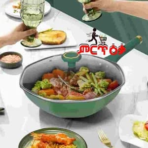 Octagonal non stick fry pan