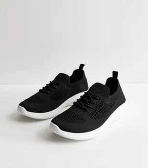 New look Black Knit Chunky Trainers