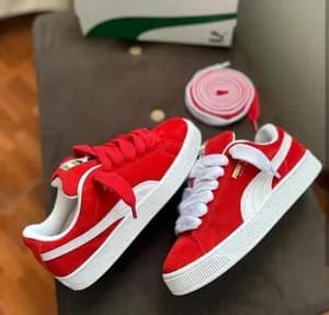 Puma California Suede Red White Unisex Shoes