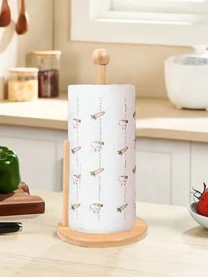 Bamboo Paper Towel and Tissue Stand