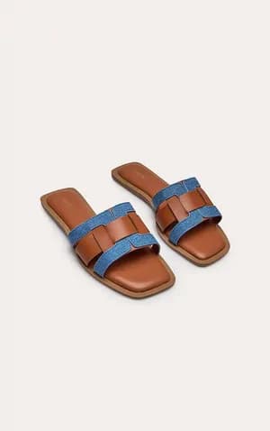 PLT multi strap mule flat sandals