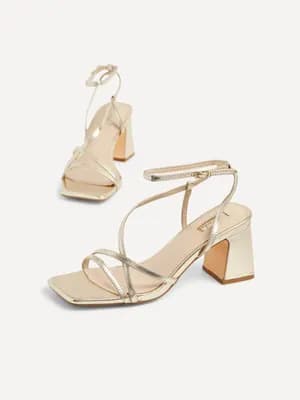 LINZI Memphis gold strapped heeled sandals