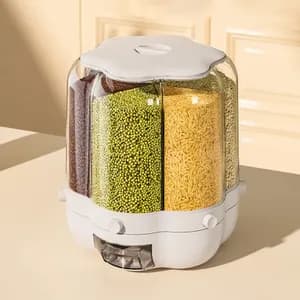 Rotating grain barrel home kitchen dispenser