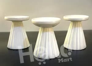 Decorative White Candle Holders Set