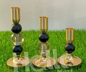 Elegant Gold Candle Holders Set