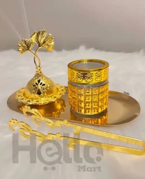 Golden Incense Burner Set