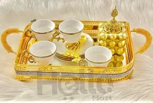 Gold Service Tray Set