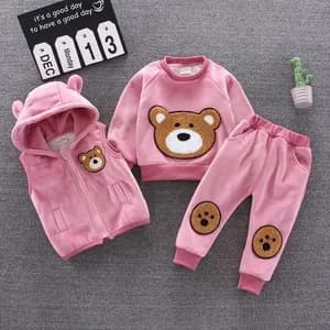 Three-Piece Thick Kids Cloth Winter & Causal Wear