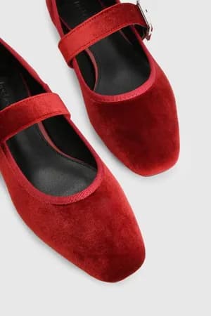 Boohoo velvet Mary Jane ballet flat