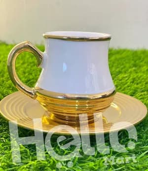 6-Piece Gold Trim Coffee Cup Set