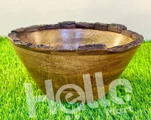 Decorative Wooden Mixing Serving Bowl