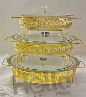 Gold 3-Piece Warming Food Serving Set