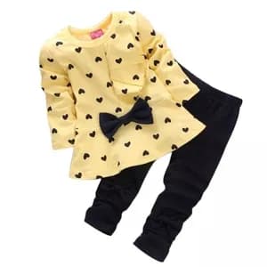 Girl Princesses Bowknot Top Dress and Pants