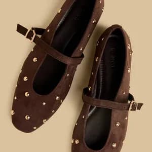MAX studded ballerina shoe with buckle closure