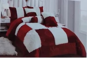 Seven (7) Pcs Fur Comforter set