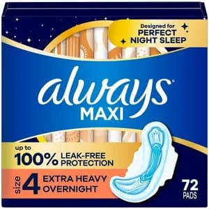 Always Maxi Overnight Pads with Wings Size 4